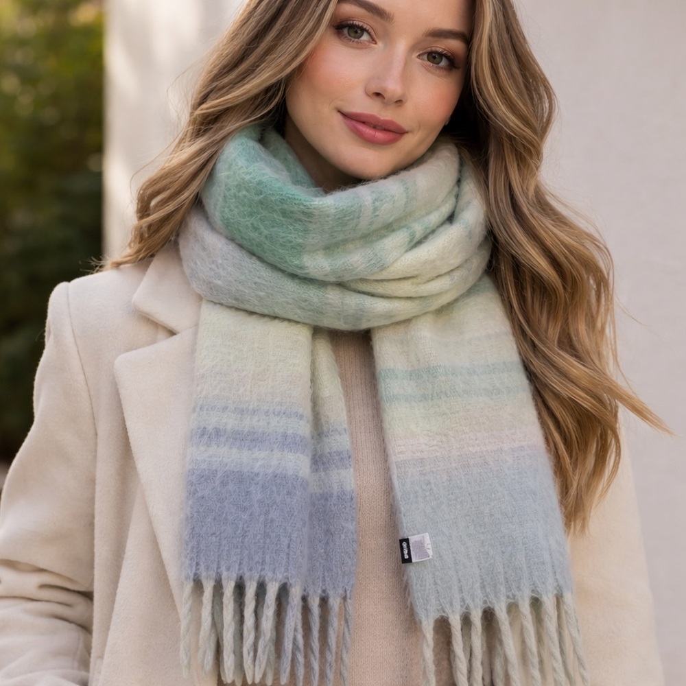 Cotton On Soft Blue and Green Scarf